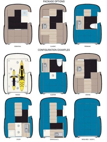 Przykładowe konfiguracje wnętrza. Jak widać, możliwości jest wiele – to w końcu najważniejszy wyznacznik „szczęśliwszej przyczepy” - zdjęcie 4